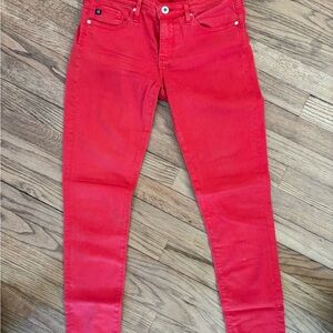 AG Adriano Goldschmied Women's Red Skinny Jeans